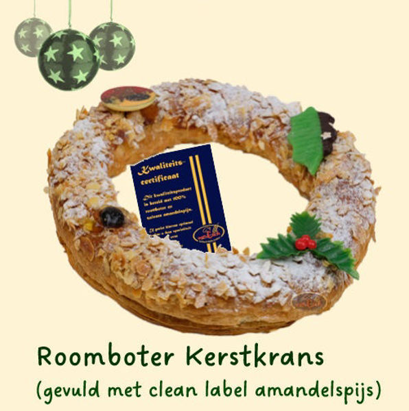 Afbeelding van kerstkrans roomboter amandelspijs