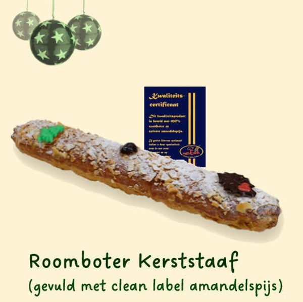 Afbeelding van roomboter banketstaaf kerst