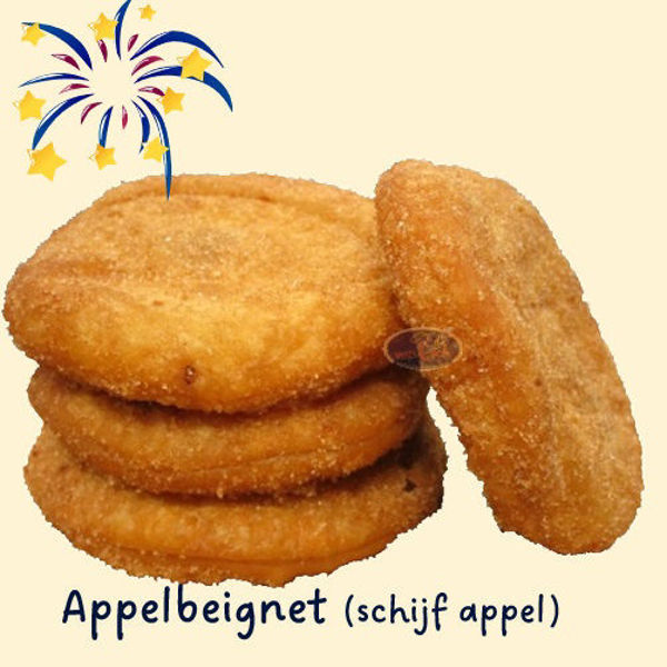 Afbeelding van appelbeignet (schijf appel, afgewerkt met kaneelsuiker)