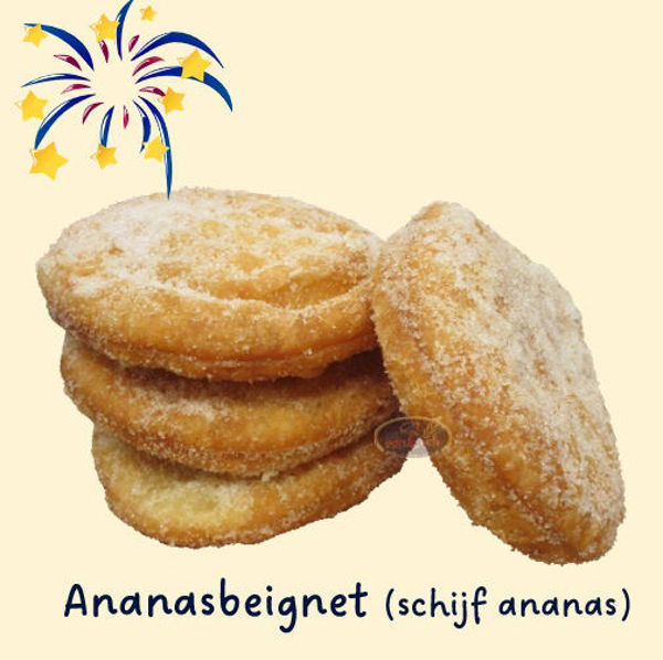Afbeelding van ananasbeignet (schijf ananas, afgewerkt met kristalsuiker)