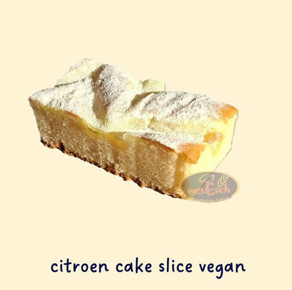 Afbeelding van vegan citroen cake slice